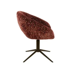 WoonStijl Armstoel Cupa draaibaar Delviro bordeaux rood - frame bruin