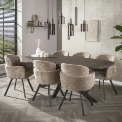 WoonStijl Armstoel Embrace draaibaar - Hoven champagne