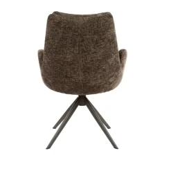 WoonStijl Armstoel Lounge draaibaar taupe met bruin onderstel