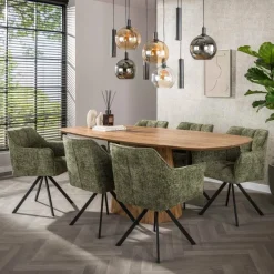 WoonStijl Armstoel raster draaibaar Hoven Groen