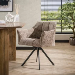 WoonStijl Armstoel raster draaibaar Rich Champagne