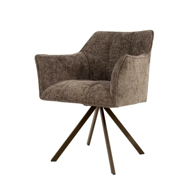WoonStijl Armstoel Raster draaibaar Hoven taupe-bruin frame