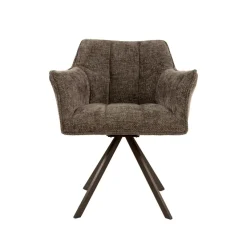 WoonStijl Armstoel Raster draaibaar Hoven taupe-bruin frame