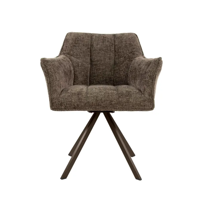 WoonStijl Armstoel Raster draaibaar Hoven taupe-bruin frame
