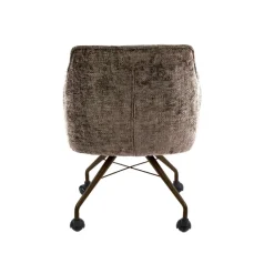 WoonStijl Armstoel Raster wieltjes Hoven taupe met bruin frame