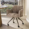 WoonStijl Armstoel Raster wieltjes Hoven champagne-bruin frame