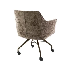 WoonStijl Armstoel Raster wieltjes Hoven champagne-bruin frame