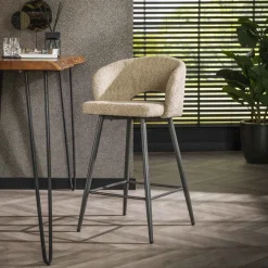 WoonStijl Barstoel boucle salon boucle zandkleur