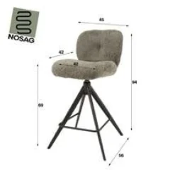 WoonStijl Barstoel Comfort draaibaar Boucle Wit