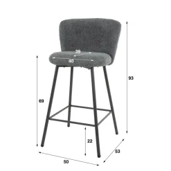 WoonStijl Barstoel Curve Boucle wit