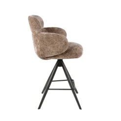 WoonStijl Barstoel Flex draaibaar Hoven champagne - frame bruin