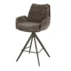 WoonStijl Barstoel lounge Rich taupe met bruin onderstel