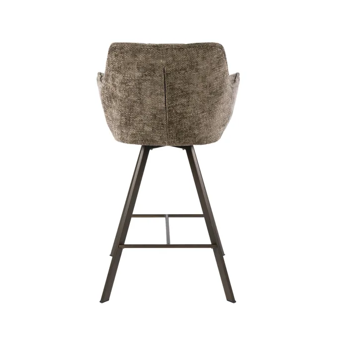 WoonStijl Barstoel raster draaibaar Rich Taupe - Bruin frame