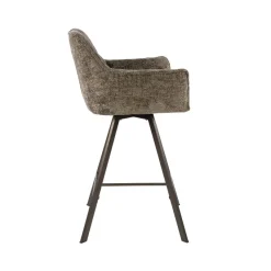WoonStijl Barstoel raster draaibaar Rich Taupe - Bruin frame