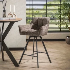 WoonStijl Barstoel raster draaibaar Rich Taupe