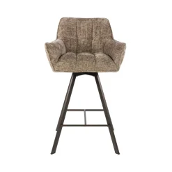 WoonStijl Barstoel raster draaibaar Rich champagne - Bruin frame