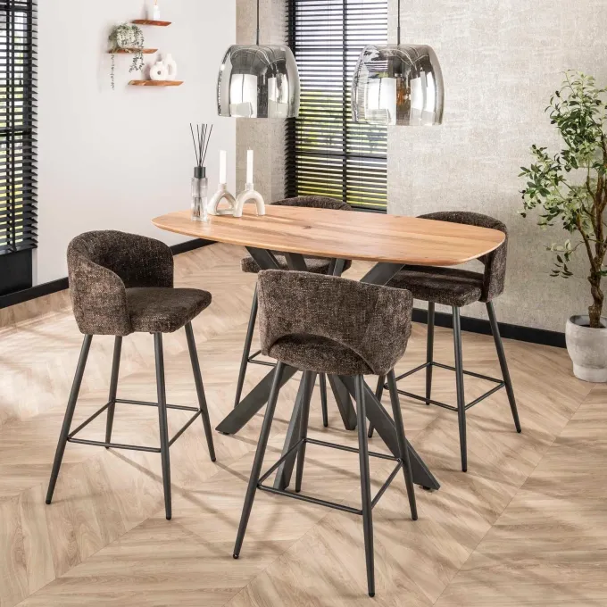 WoonStijl Barstoel Salon Tissee cargo bruin