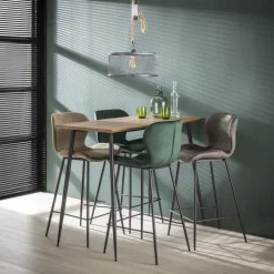 WoonStijl Barstoel velvet ronde buis Groen velvet