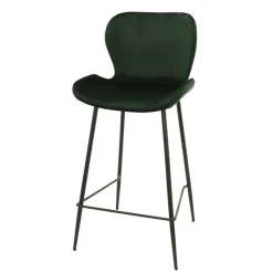WoonStijl Barstoel velvet ronde buis Groen velvet