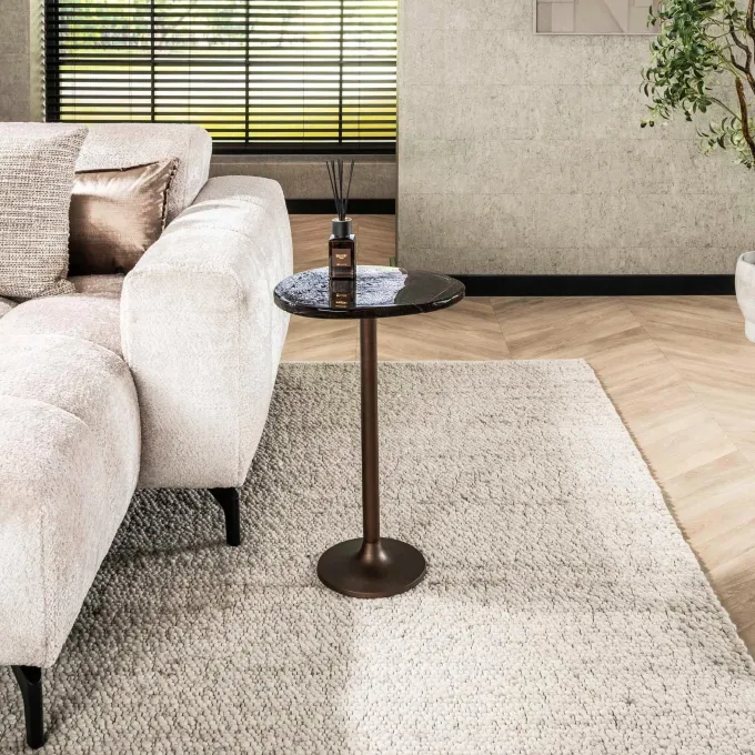 WoonStijl Bijzettafel L Eclipse koper antiek finish