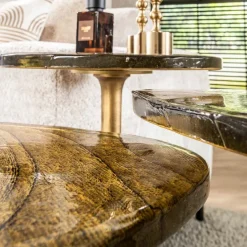 WoonStijl Bijzettafel M Eclipse Goud antiek finish