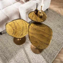 WoonStijl Bijzettafel M Eclipse Goud antiek finish