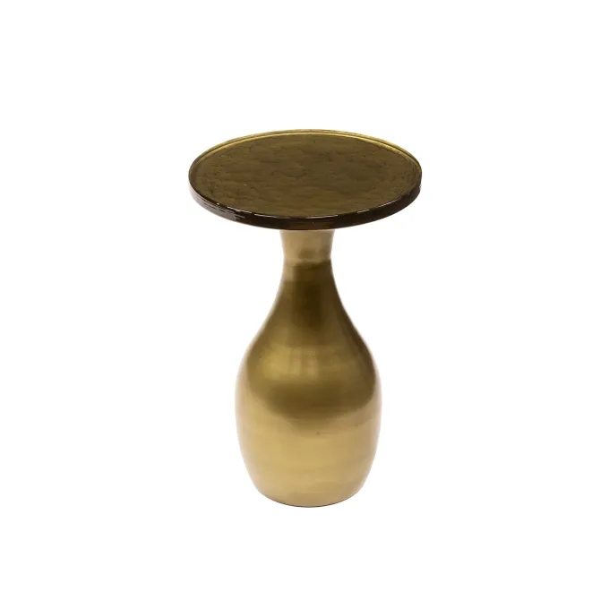 WoonStijl Bijzettafel S druppel Eclipse goud antiek finish