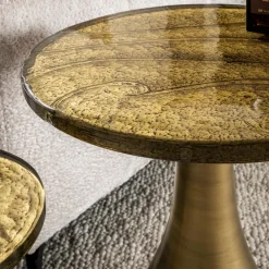 WoonStijl Bijzettafel S druppel Eclipse goud antiek finish