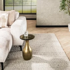 WoonStijl Bijzettafel S druppel Eclipse goud antiek finish