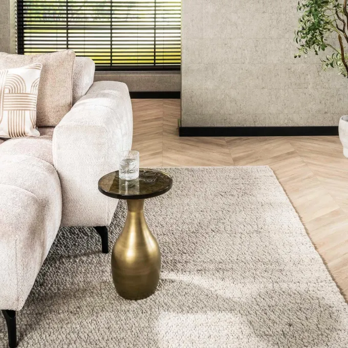 WoonStijl Bijzettafel S druppel Eclipse goud antiek finish