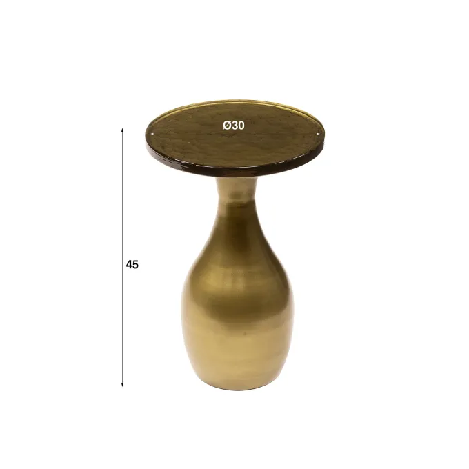 WoonStijl Bijzettafel S druppel Eclipse goud antiek finish
