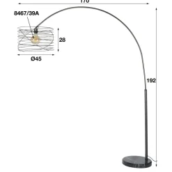 WoonStijl Booglamp Ø45 Curl