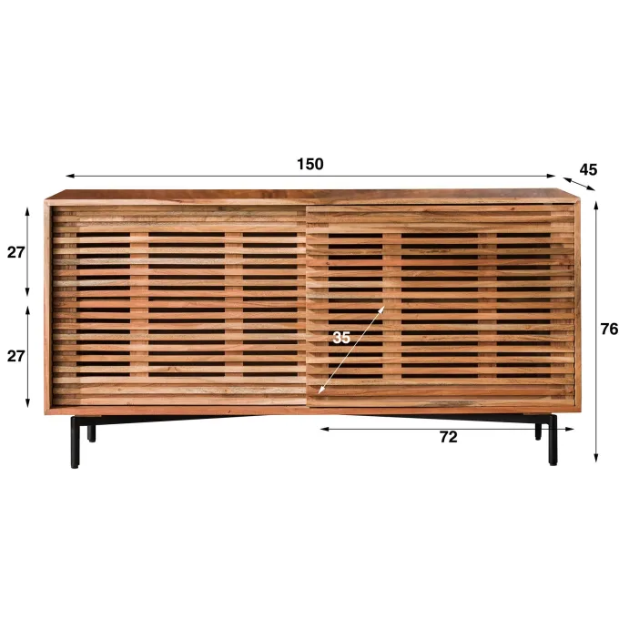 WoonStijl Dressoir 2 deuren slide 150 cm