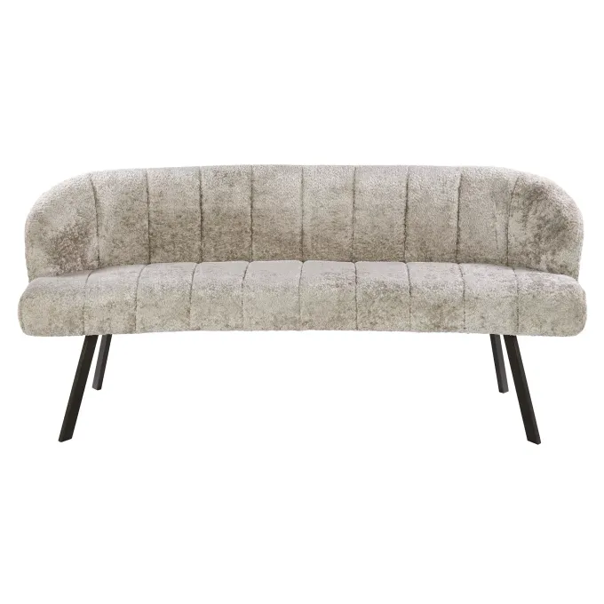 WoonStijl Eetkamerbank Oval Allura zand - Frame bruin