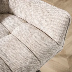WoonStijl Eetkamerbank Oval Hoven zand - Frame bruin