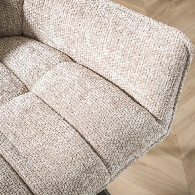 WoonStijl Eetkamerbank Oval Hoven zand - Frame bruin