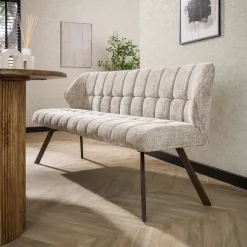 WoonStijl Eetkamerbank raster 180 Hoven zand-bruin frame