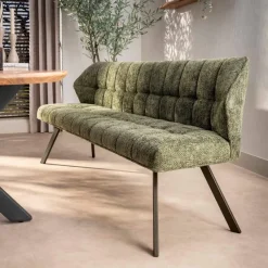 WoonStijl Eetkamerbank raster 180 Hoven groen-bruin frame