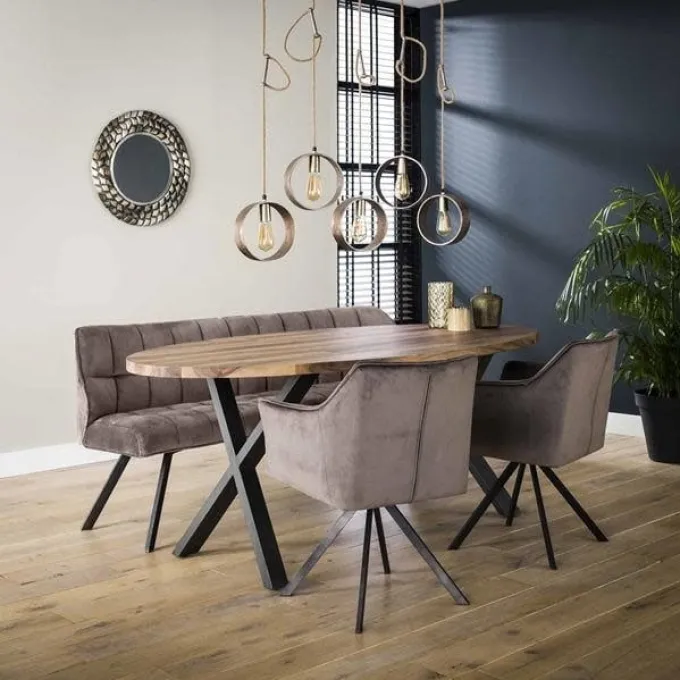 WoonStijl Eetkamerbank Raster 180 Velvet Antraciet - Luxe en Comfort