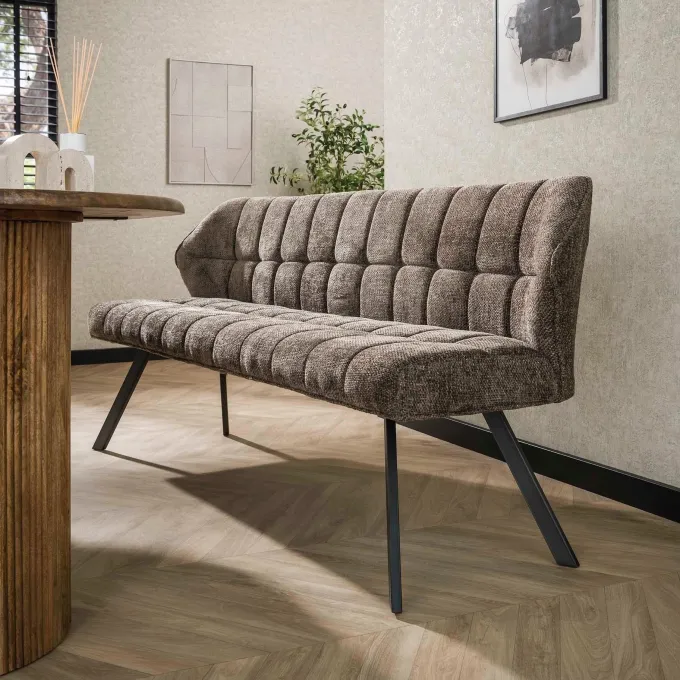 WoonStijl Eetkamerbank raster 180 Rich Taupe