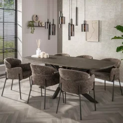 WoonStijl Eetkamerstoel ronde rug Curva Hoven Taupe