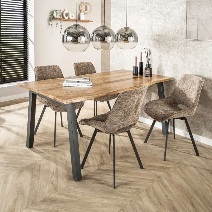 WoonStijl Eetkamerstoel Swivel - Rich champagne