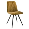 WoonStijl Eetkamerstoel velvet straight stitch - Groen of goud