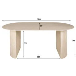 WoonStijl Eetkamertafel 180 arch ceramic