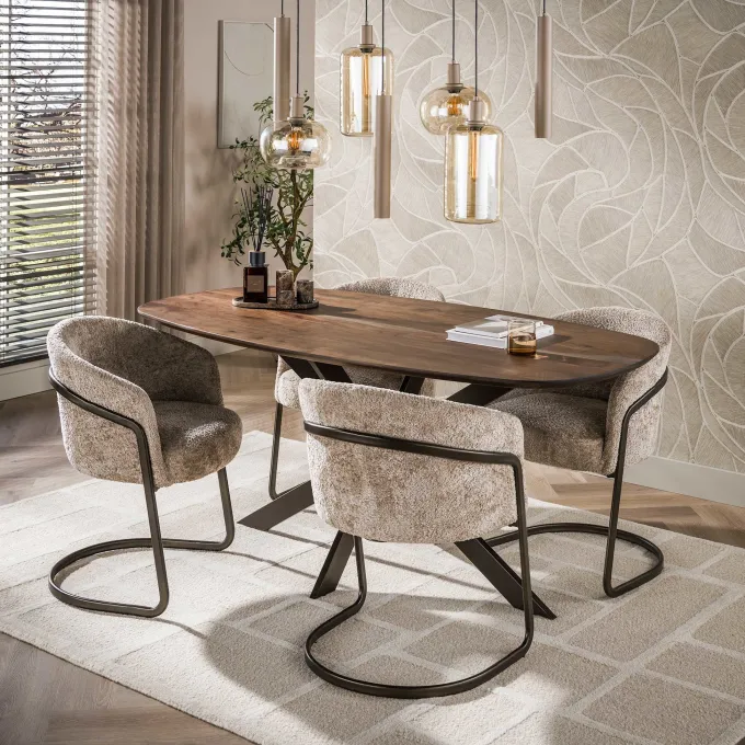 WoonStijl Eetkamertafel 150 Arhus solid bruin