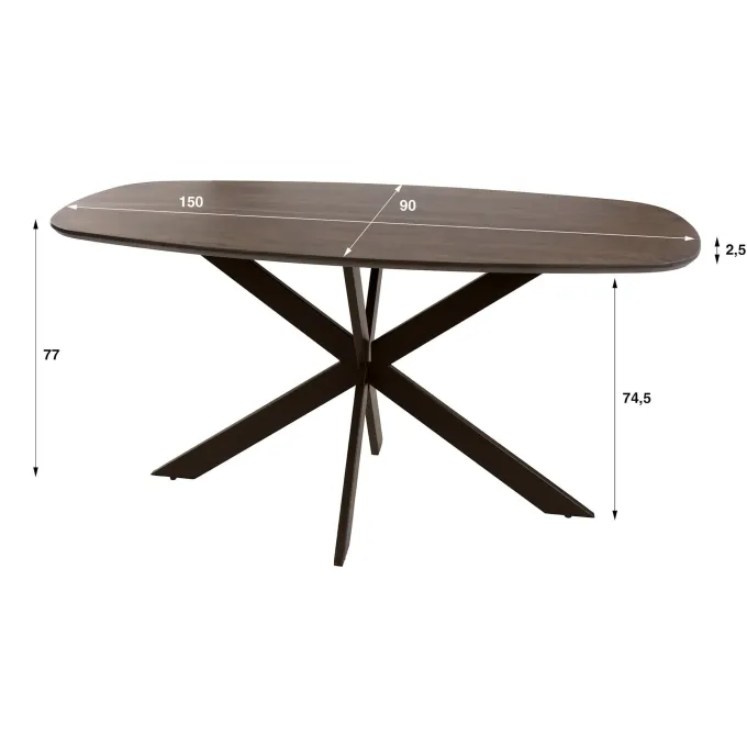 WoonStijl Eetkamertafel 150 Arhus solid bruin