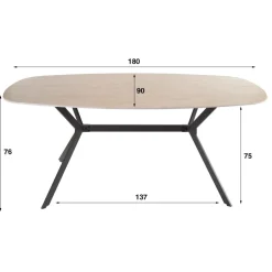 WoonStijl Eetkamertafel 180 ceramic travertinlook