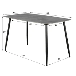 WoonStijl Eetkamertafel 140 Ceramic natural lichtgrijs