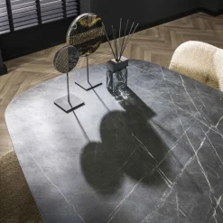 WoonStijl Eetkamertafel 180 deens ovaal zwart bruin