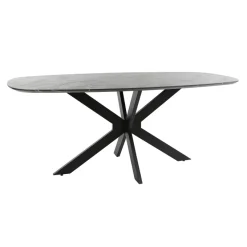WoonStijl Eetkamertafel 180 deens ovaal zwart bruin